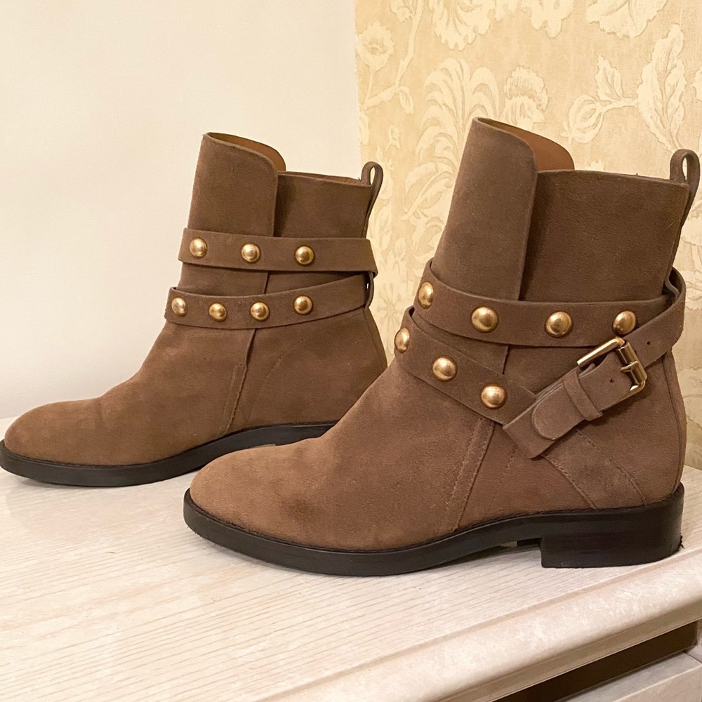ONLY WORN TWICE. See By Chloe Studded Suede Ankle Boots. US Size 6 - Picture 4 of 16